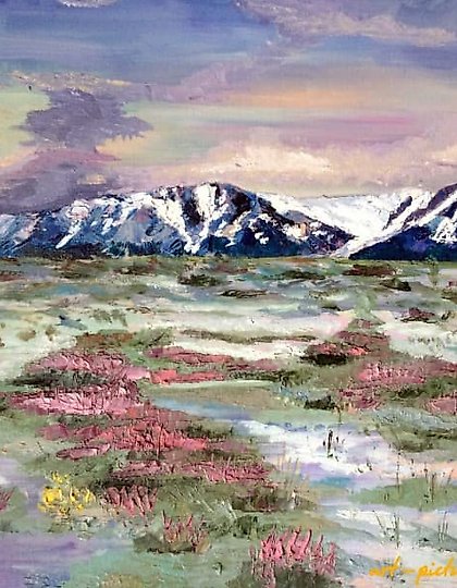 购买 雪花莲 油画，纸板上的画布