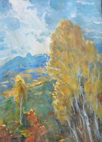 购买 秋天 纸，水彩， gouache（可水洗涂料）。