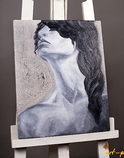 buy The translation of the text is: "Pleasure" Oil, acrylic, canvas.