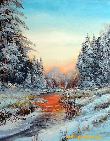 купить Золотой ручей масло,холст