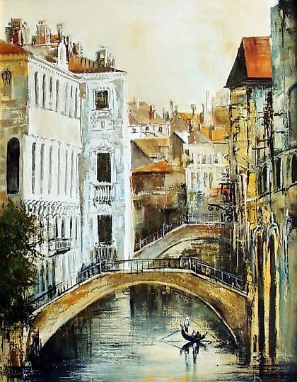 购买 威尼斯运河 油画，画布