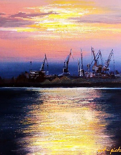 buy "Evening Port oil, canvas"