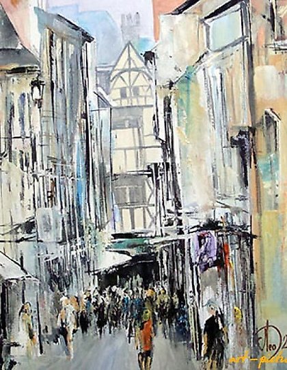 купить Город Бурж(Франция) акрил,холст