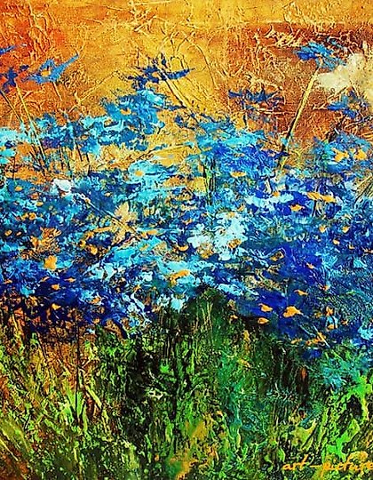 купить Васильки масло,холст