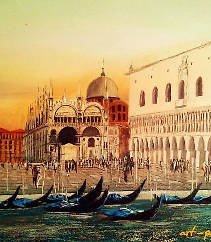 buy "Venetian taxi oil, canvas"