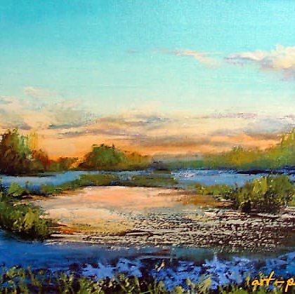 купить Васильковое поле масло,холст