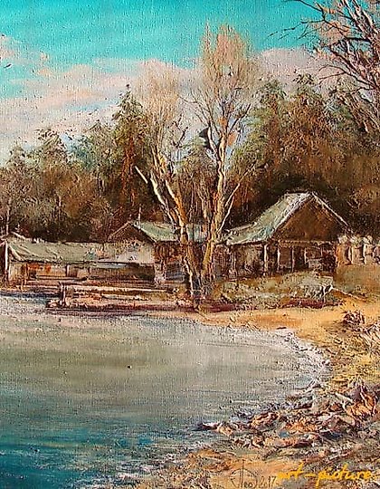 buy "On the bank of the Usa River, oil, canvas."
