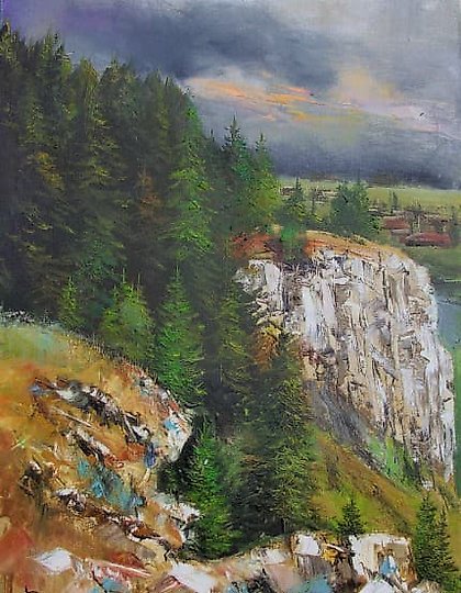 购买 山景 油画 布面