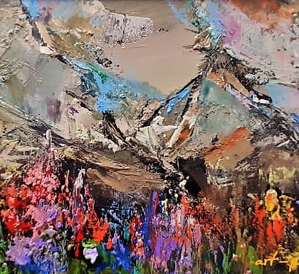 buy The translation of "Горная щель масло, холст" into English is "Mountain crevice oil, canvas."