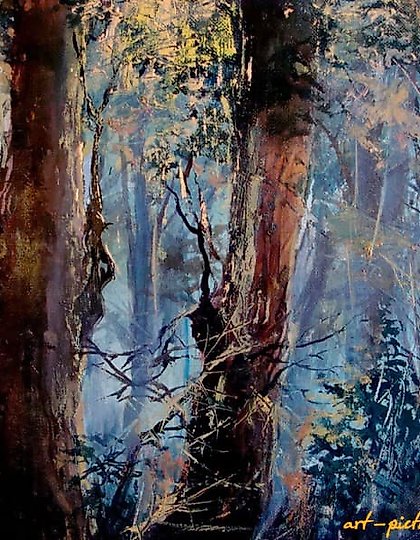 购买 紫色森林 油画，画布