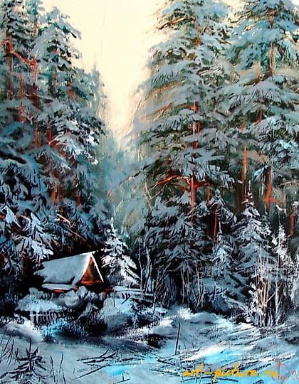 купить Зимний этюд масло,холст