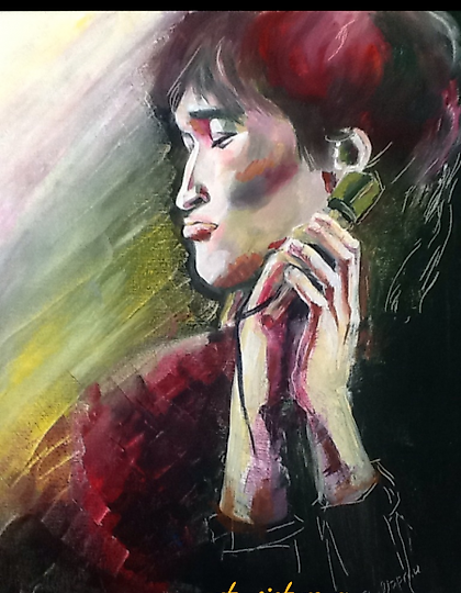 buy The translation of the text is: "Portrait of Tsoy, canvas oil."