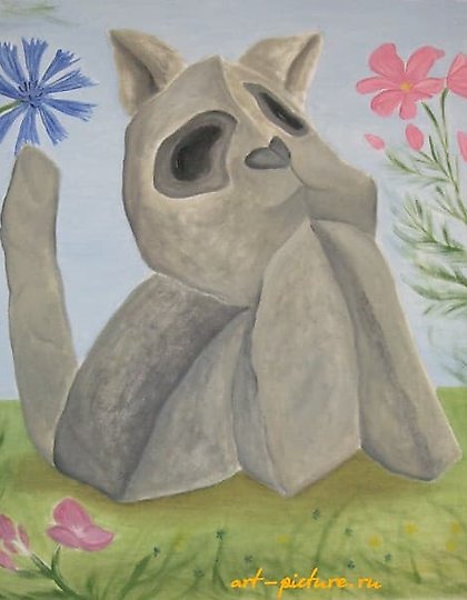 buy "Stone Cat, oil on canvas"