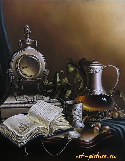 купить Натюрморт с часами холст/масло 