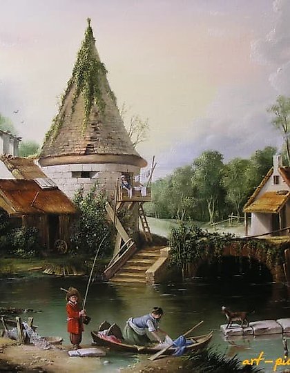 buy The translation of the text "В окрестностях Бове масло, холст" into English is "In the surroundings of Bove, oil, canvas."