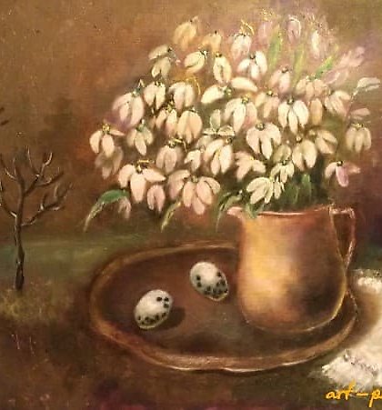 buy The translation of "Подснежники холст/масло" into English is "Snowdrops canvas/oil."