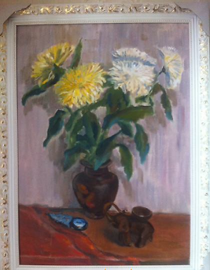 buy "Chrysanthemums oil, canvas"