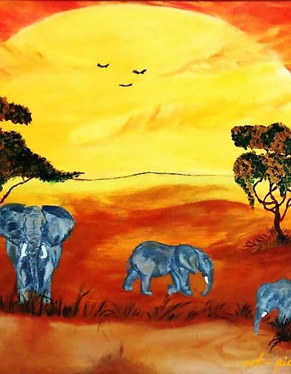 buy "Savanna sunset oil, canvas, brush"