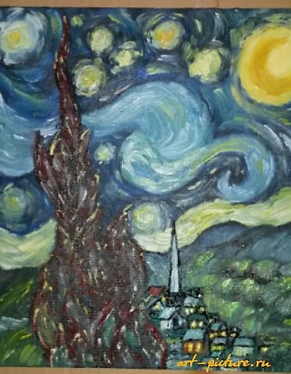 购买 星夜 我的创作 油画，画布