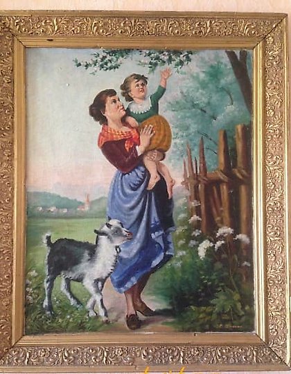 buy The translation of "В саду масло, холст" into English is "In the garden, oil (painting), canvas."