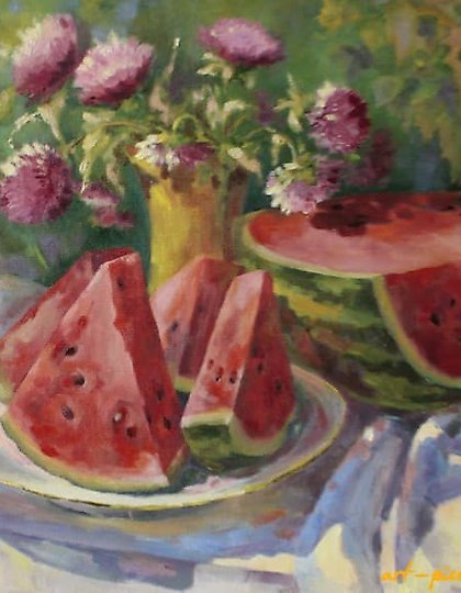 купить Арбуз масло, холст 