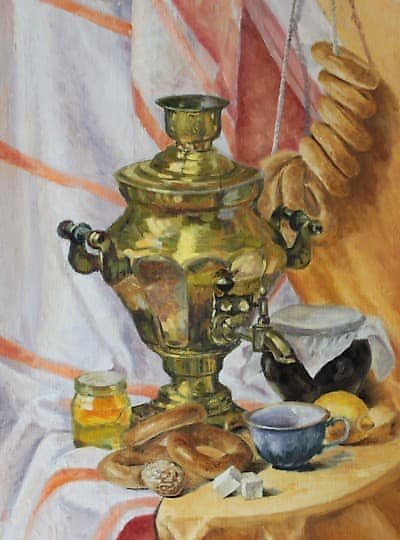 购买 茶叶静物 油画,画布