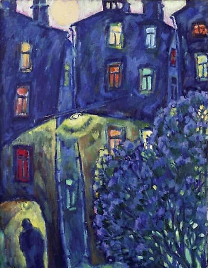 купить Синий город Холст , масло 