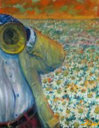 buy "Trumpet in Daisies Canvas, oil"