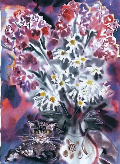 купить Катя и цветы Акварель 