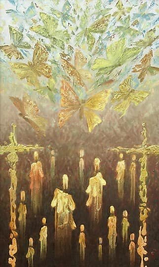 buy "Butterflies and Candles, oil on canvas"