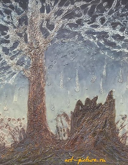 купить Дерево и пень масло, холст 