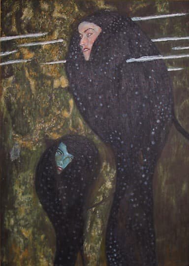 购买 美人鱼（银色小鱼）。古斯塔夫·克林特的作品复制，画布，油画。