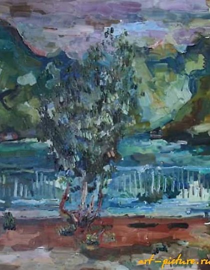 buy Montenegro. Landscape with Olive Tree. Canvas, oil. 68 x 80 cm.