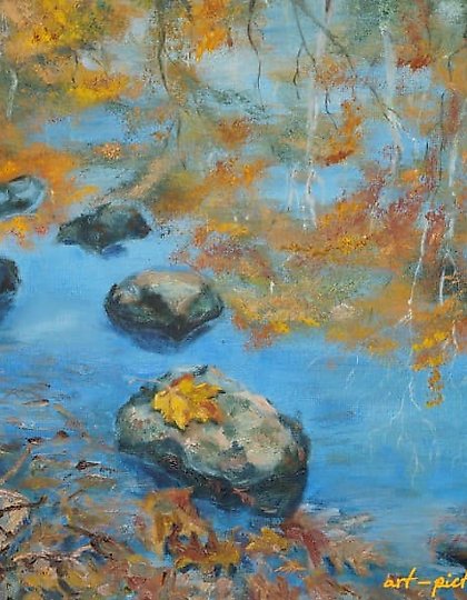 购买 秋天翻滚的油画，画布