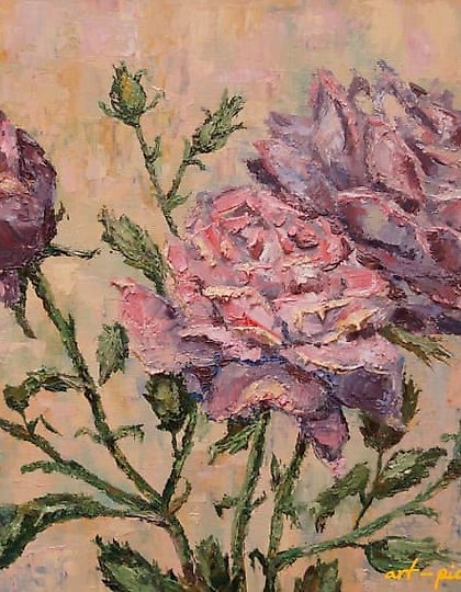 buy "Palette knife roses oil, canvas"