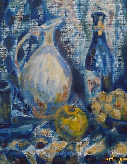 buy "Blue still life oil on canvas"
