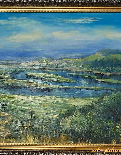 购买 在户外写生,画布,油画