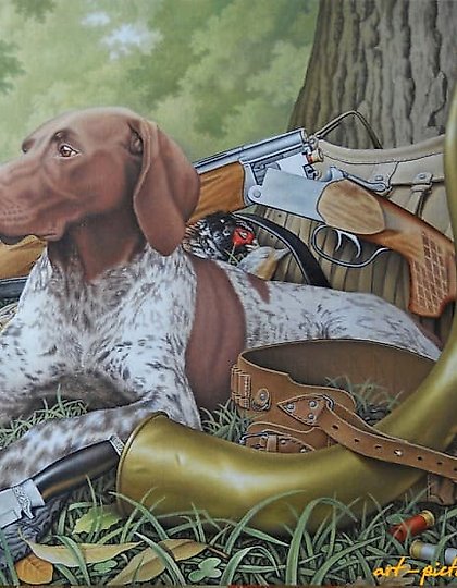 купить Охотничья легавая холст, масло