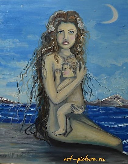 buy "Mother and Child" oil on canvas on a stretcher.