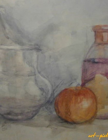 购买 静物画与水壶 水彩纸