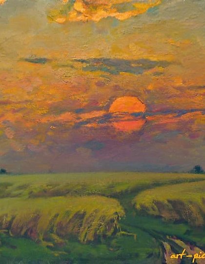 购买 "Хлебное поле" 油画，画布
