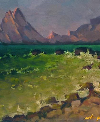 购买 "海中的岩石" 油画, 布面