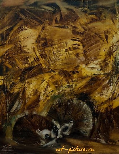 购买 刺猬 油画 布面