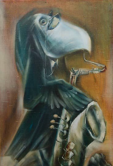 购买 萨克斯管演奏者 油画,画布