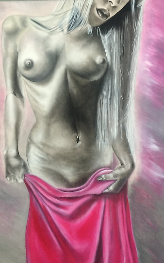 купить Накануне масло, холст (лен), страз swarovsky 