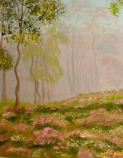 купить Сиреневый туман масло, холст на картоне