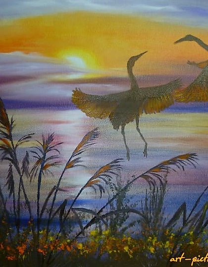 buy Dawn dance oil, canvas on cardboard