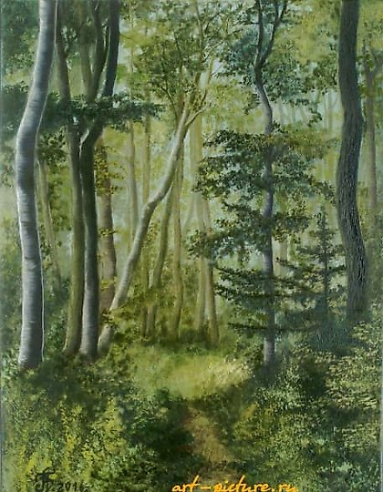 купить Лесная тропа Холст, масло 
