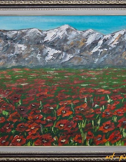 buy "Poppy field oil, canvas, palette knife"