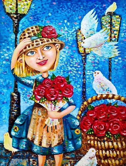 购买 玛莎与鸽子 丙烯